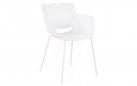 BIAŁE Krzesło ogrodowe ALPE kolor z siedziskiem polipropylen / nogi metal 