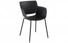 CZARNE Krzesło ogrodowe ALPE kolor z siedziskiem polipropylen / nogi metal 