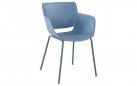 NIEBIESKIE Krzesło ogrodowe ALPE z siedziskiem polipropylen / nogi metal 