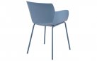 NIEBIESKIE Krzesło ogrodowe ALPE z siedziskiem polipropylen / nogi metal 