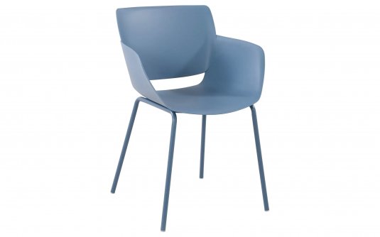 NIEBIESKIE Krzesło ogrodowe ALPE z siedziskiem polipropylen / nogi metal 