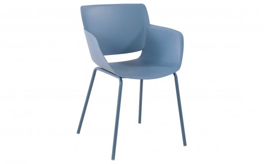 NIEBIESKIE Krzesło ogrodowe ALPE z siedziskiem polipropylen / nogi metal 