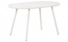 BIAŁY stolik kawowy na taras i do domy VELV 80x45 blat polipropylen / nogi metal lakierowany