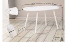 BIAŁY stolik kawowy na taras i do domy VELV 80x45 blat polipropylen / nogi metal lakierowany