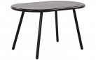 CZARNY stolik kawowy na taras i do domy VELV 80x45 blat polipropylen / nogi metal lakierowany