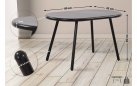 CZARNY stolik kawowy na taras i do domy VELV 80x45 blat polipropylen / nogi metal lakierowany