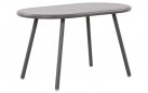 GRAFITOWY stolik kawowy na taras i do domy VELV 80x45 blat polipropylen / nogi metal lakierowany