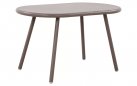 Kolor TAUPE stolik kawowy na taras i do domy VELV 80x45 blat polipropylen / nogi metal lakierowany