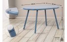 NIEBIESKI stolik kawowy na taras i do domy VELV 80x45 blat polipropylen / nogi metal lakierowany