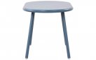 NIEBIESKI stolik kawowy na taras i do domy VELV 80x45 blat polipropylen / nogi metal lakierowany