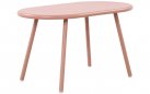 RÓŻOWY stolik kawowy na taras i do domy VELV 80x45 blat polipropylen / nogi metal lakierowany