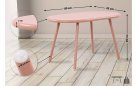 RÓŻOWY stolik kawowy na taras i do domy VELV 80x45 blat polipropylen / nogi metal lakierowany