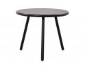 CZARNY okrągły stolik kawowy na taras i do domu BER d50 cm blat polipropylen / nogi metal lakierowany