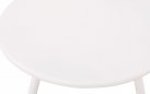 BIAŁY okrągły stolik kawowy na taras i do domu BER d50 cm blat polipropylen / nogi metal lakierowany
