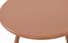 CEGLANY okrągły stolik kawowy taupe na taras i do domu BER d50 cm blat polipropylen / nogi metal lakierowany