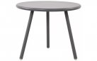 GRAFITOWY okrągły stolik kawowy na taras i do domu BER d50 cm blat polipropylen / nogi metal lakierowany