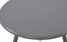 GRAFITOWY okrągły stolik kawowy na taras i do domu BER d50 cm blat polipropylen / nogi metal lakierowany