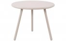 JASNOBEŻOWY okrągły stolik kawowy na taras i do domu BER d50 cm blat polipropylen / nogi metal lakierowany