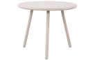 JASNOBEŻOWY okrągły stolik kawowy na taras i do domu BER d50 cm blat polipropylen / nogi metal lakierowany