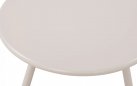 JASNOBEŻOWY okrągły stolik kawowy na taras i do domu BER d50 cm blat polipropylen / nogi metal lakierowany