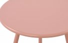 RÓŻOWY okrągły stolik kawowy na taras i do domu BER d50 cm blat polipropylen / nogi metal lakierowany