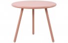 RÓŻOWY okrągły stolik kawowy na taras i do domu BER d50 cm blat polipropylen / nogi metal lakierowany