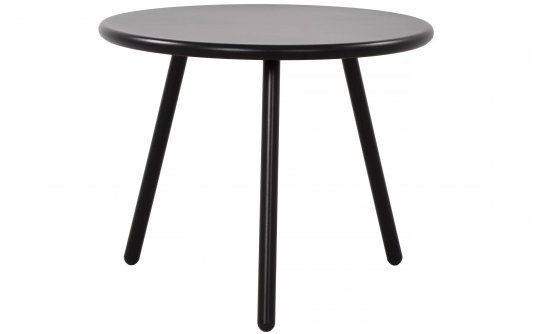 CZARNY okrągły stolik kawowy na taras i do domu BER d50 cm blat polipropylen / nogi metal lakierowany CZARNY okrągły stolik kawowy na taras i do domu BER d50 cm blat polipropylen / nogi metal lakierowany