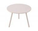 JASNOBEŻOWY okrągły stolik kawowy na taras i do domu MINO d60 cm blat polipropylen / nogi metal lakierowany