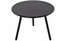 CZARNY okrągły stolik kawowy na taras i do domu MINO d60 cm blat polipropylen / nogi metal lakierowany