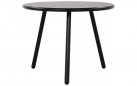 CZARNY okrągły stolik kawowy na taras i do domu MINO d60 cm blat polipropylen / nogi metal lakierowany