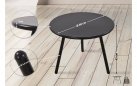 CZARNY okrągły stolik kawowy na taras i do domu MINO d60 cm blat polipropylen / nogi metal lakierowany