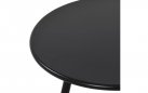CZARNY okrągły stolik kawowy na taras i do domu MINO d60 cm blat polipropylen / nogi metal lakierowany