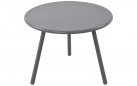GRAFITOWY okrągły stolik kawowy na taras i do domu MINO d60 cm blat polipropylen / nogi metal lakierowany