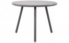 GRAFITOWY okrągły stolik kawowy na taras i do domu MINO d60 cm blat polipropylen / nogi metal lakierowany