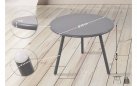 GRAFITOWY okrągły stolik kawowy na taras i do domu MINO d60 cm blat polipropylen / nogi metal lakierowany