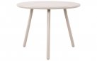 JASNOBEŻOWY okrągły stolik kawowy na taras i do domu MINO d60 cm blat polipropylen / nogi metal lakierowany
