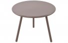 Kolor TAUPE okrągły stolik kawowy na taras i do domu MINO d60 cm blat polipropylen / nogi metal lakierowany