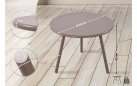 Kolor TAUPE okrągły stolik kawowy na taras i do domu MINO d60 cm blat polipropylen / nogi metal lakierowany