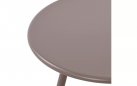 Kolor TAUPE okrągły stolik kawowy na taras i do domu MINO d60 cm blat polipropylen / nogi metal lakierowany