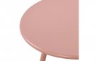RÓŻOWY okrągły stolik kawowy na taras i do domu MINO d60 cm blat polipropylen / nogi metal lakierowany