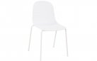Szataplowane krzesło HARD kolor biały siedzisko polipropylen nogi metalowe