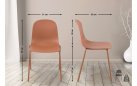 Szataplowane krzesło HARD kolor ceglany siedzisko polipropylen nogi metalowe