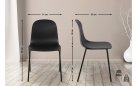 Szataplowane krzesło HARD kolor czarny siedzisko polipropylen nogi metalowe