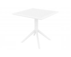BIAŁY Stół ogrodowy z polipropylenu SKY 80x80 