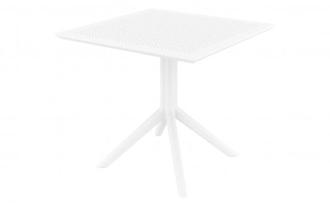 BIAŁY Stół ogrodowy z polipropylenu SKY 80x80 