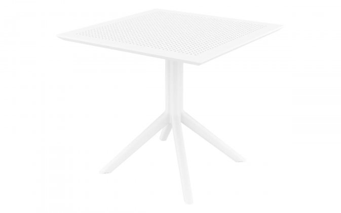 BIAŁY Stół ogrodowy z polipropylenu SKY 80x80 