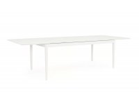 Biały duży rozkładany stół na taras aluminiowy NEBULA 200-300 cm dla 8-10 osób