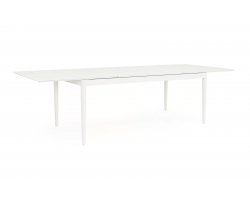 Biały duży rozkładany stół na taras aluminiowy NEBULA 200-300 cm dla 8-10 osób
