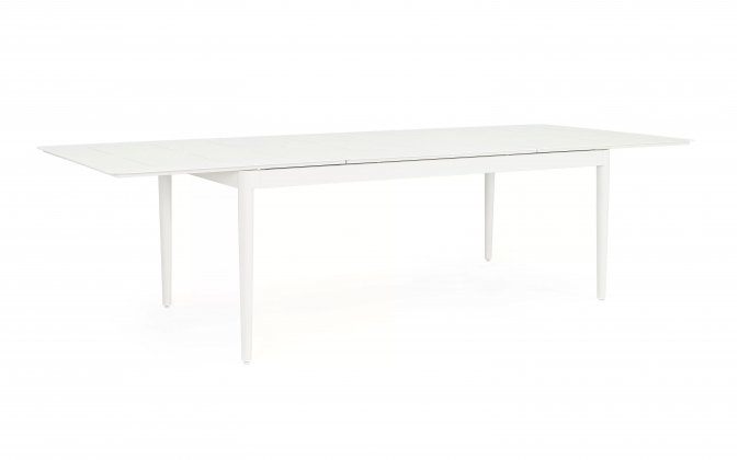 Biały duży rozkładany stół na taras aluminiowy NEBULA 200-300 cm dla 8-10 osób