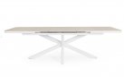 Stół ogrodowy rozkładany z blatem z kamienia spiekanego w kolorze białym z aluminium Pascal 200-260 cm